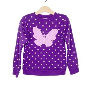 Jumping Beans Purple And Pink Heart Butterfly Sweatshirt Size Girls 4T